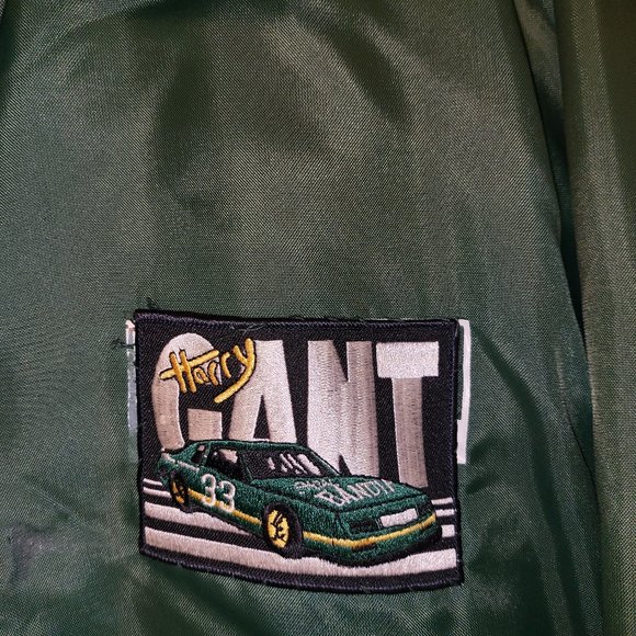 Vintage Harry Gant Jacket MEDIUM Snap Button Inner Lined GREEN Heavy Fade 80s F2 - Picture 2 of 10